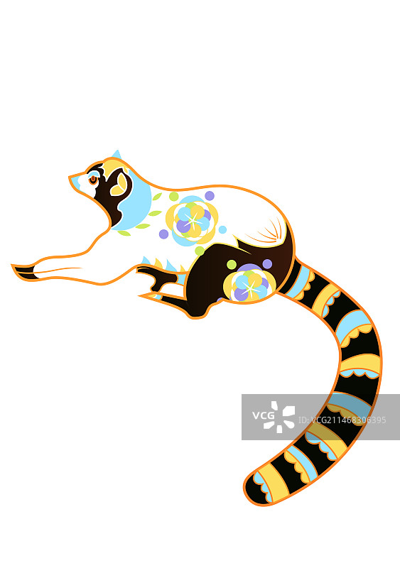 环尾狐猴动物插画图片素材