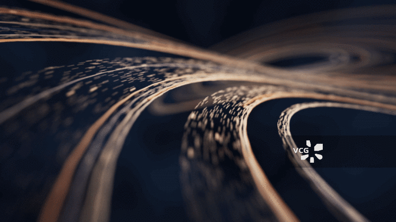 流动的曲线与粒子3D渲染图片素材