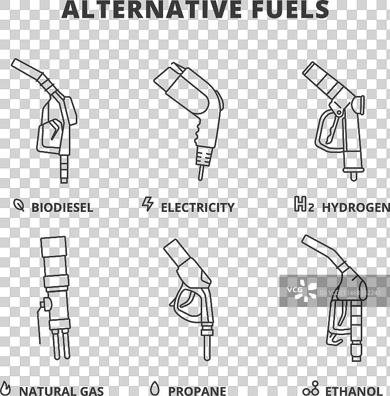 替代燃料线性图标图片素材