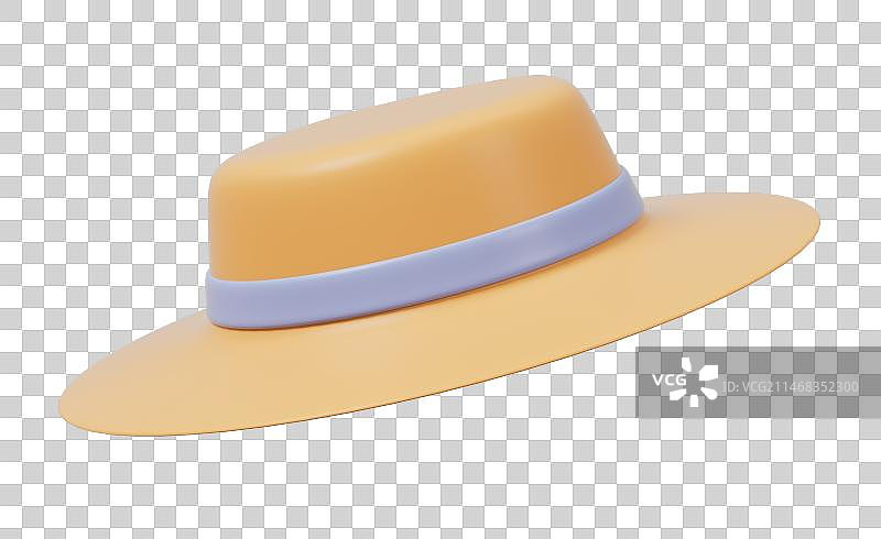 卡通遮阳帽元素3D插画图片素材