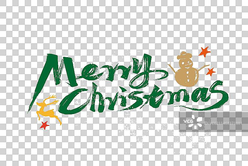 手写Merry Christmas艺术字图片素材
