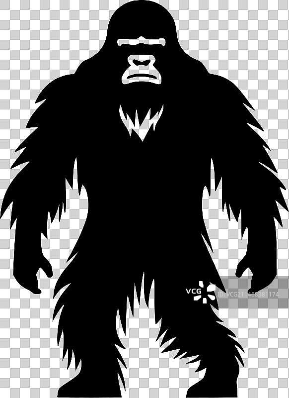 大脚怪（黑白）图片素材