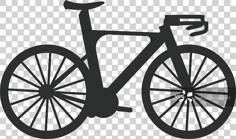 公路自行车轮廓剪影图片素材