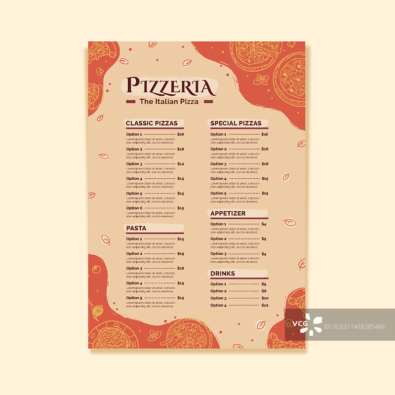 精美食物菜单模板图片素材