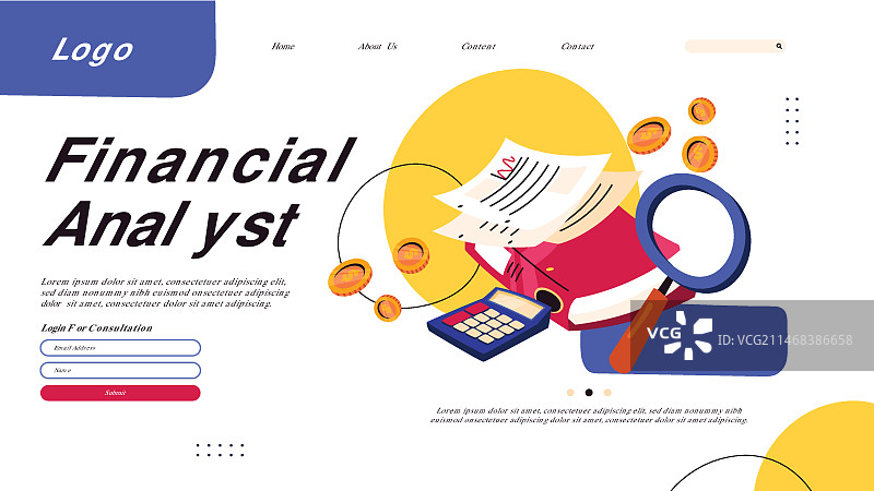 手绘会计模板图片素材