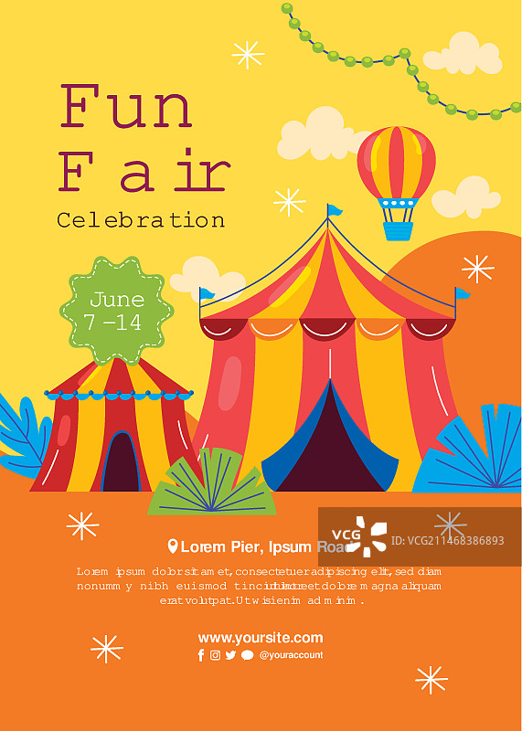 游乐园竖版banner模板图片素材