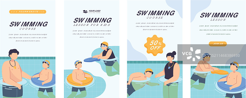 Instagram游泳课程快拍合集图片素材