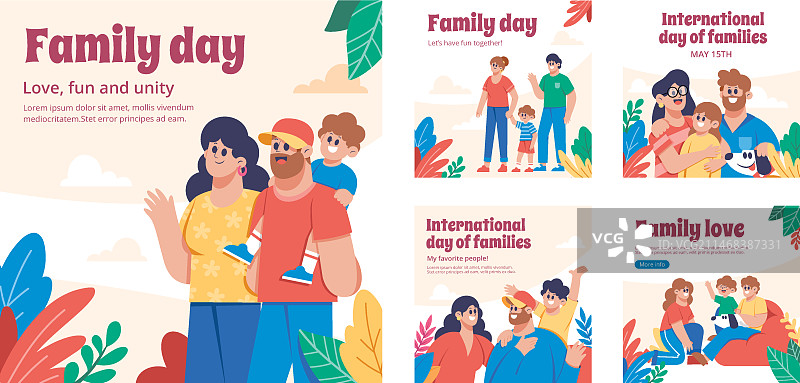 国际家庭日庆祝活动Instagram帖子合集图片素材