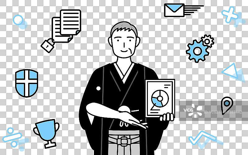 新年和婚礼上的老年男人图片图片素材