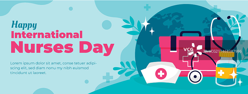 国际护士节扁平社交媒体封面模板图片素材