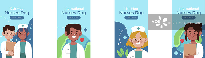 国际护士节庆祝活动扁平风Instagram快拍合集图片素材