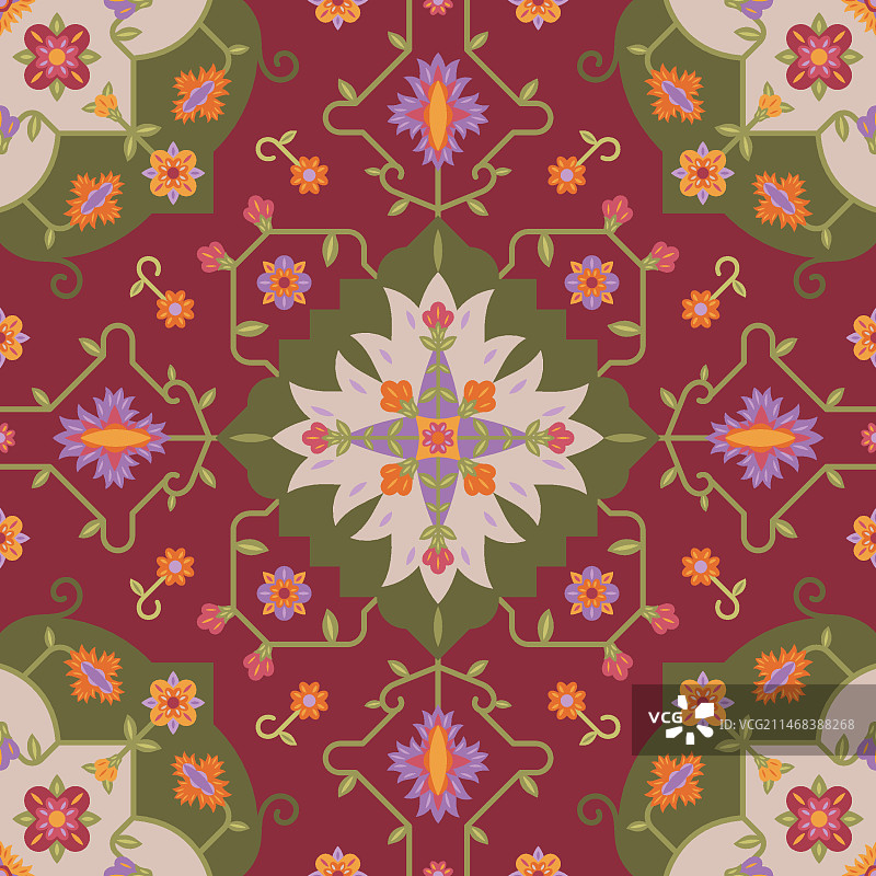 扁平风波斯地毯图案设计图片素材