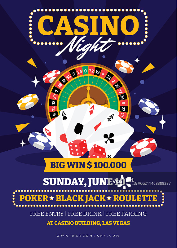 赌场之夜模版设计图片素材