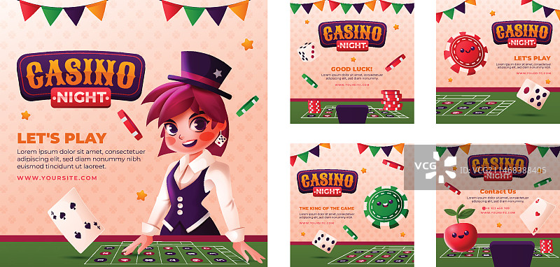 赌场之夜模版设计图片素材