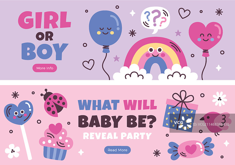 手绘性别揭晓模板图片素材