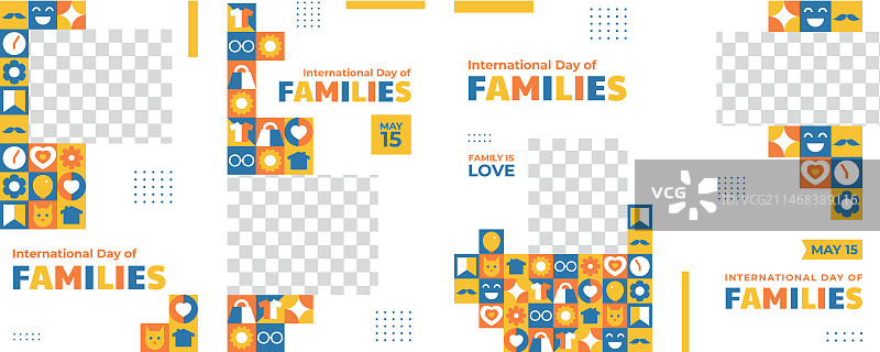 国际家庭日扁平风Instagram快拍合集图片素材