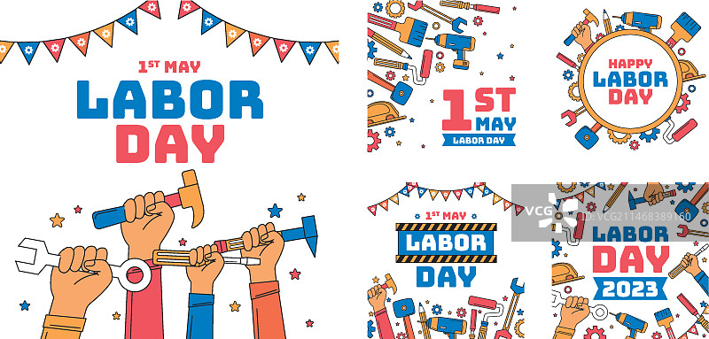 五一劳动节Instagram帖子合集图片素材