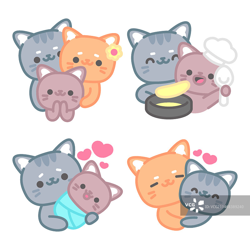 汤姆猫家庭贴纸合集图片素材