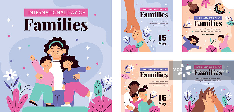 国际家庭日Instagram帖子合集图片素材