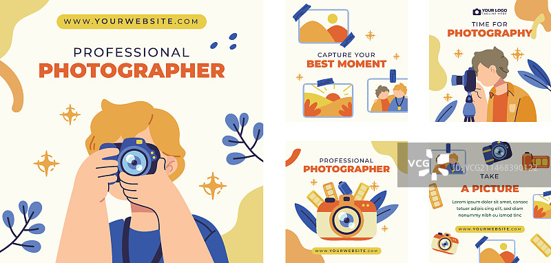 摄影师职业和爱好主题Instagram帖子合集图片素材