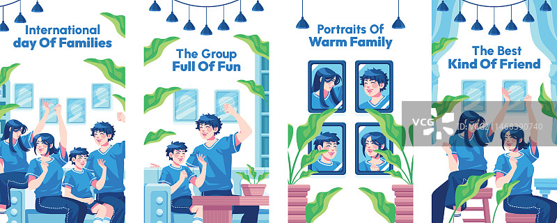 国际家庭日扁平风Instagram快拍合集图片素材