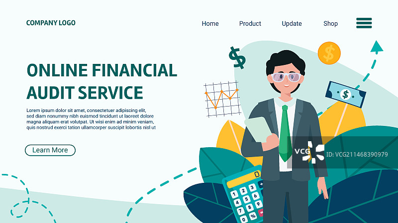 手绘审计模板设计图片素材