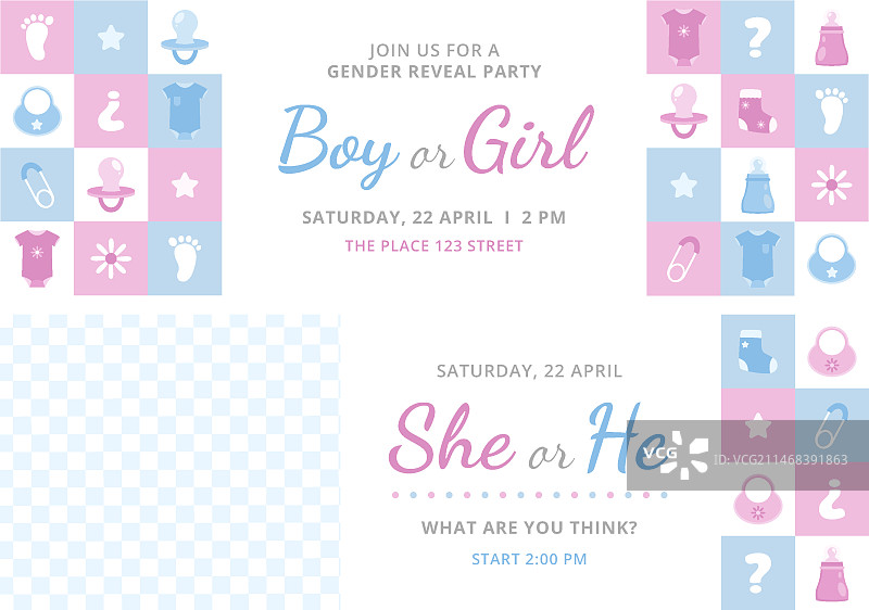 性别揭晓派对设计模板图片素材