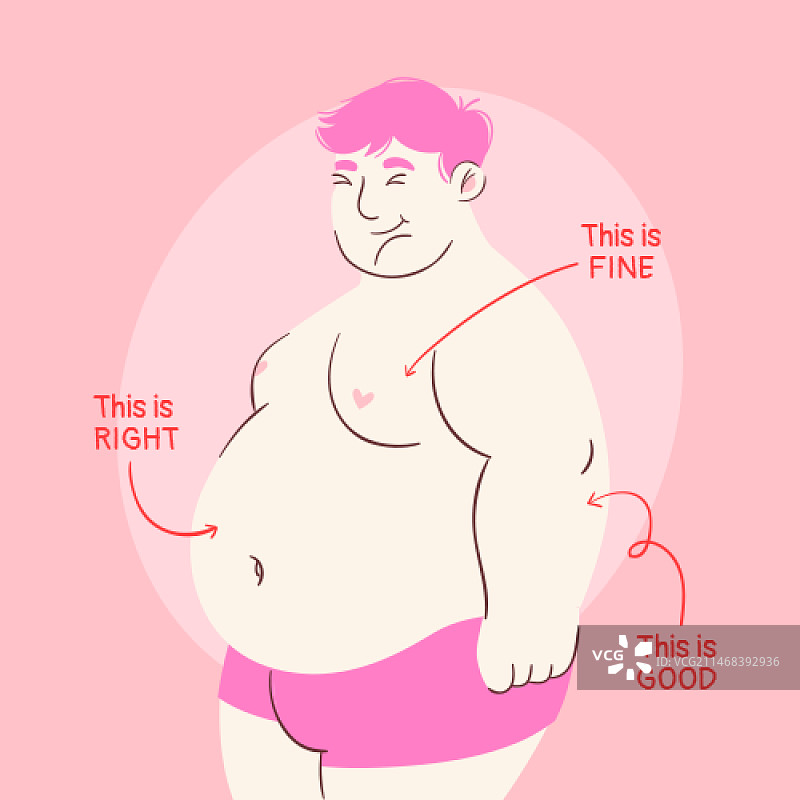 手绘身体积极插画图片素材