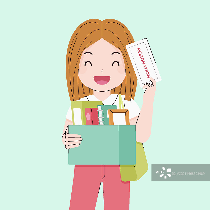 手绘辞职插画图片素材