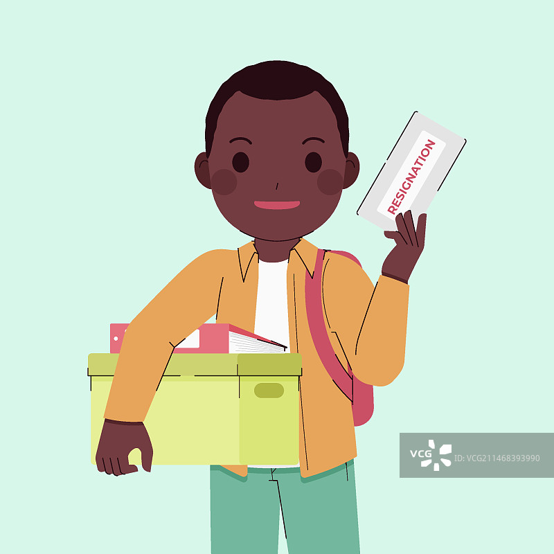 手绘辞职插画图片素材