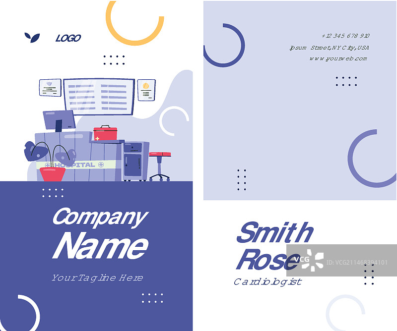 手绘医院模板设计图片素材