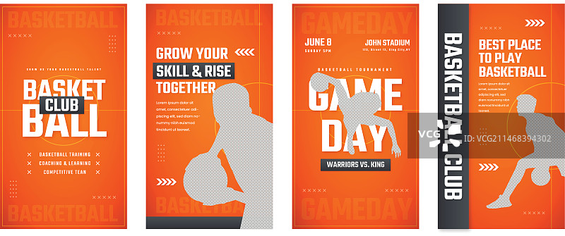 扁平风格运动俱乐部Instagram快拍图片素材