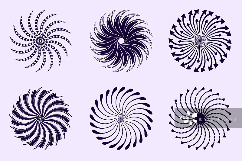 扁平螺旋圆形插图合集图片素材