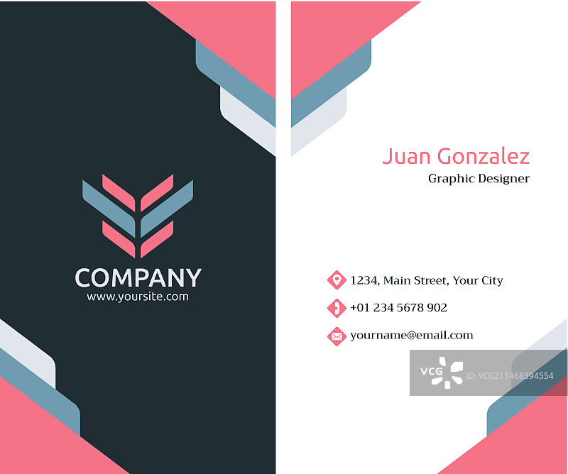 扁平极简竖版名片模板图片素材