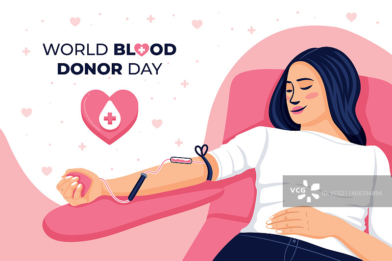 世界献血日扁平风格插画图片素材