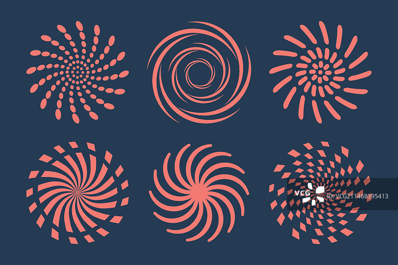 扁平风格螺旋圆形合集图片素材