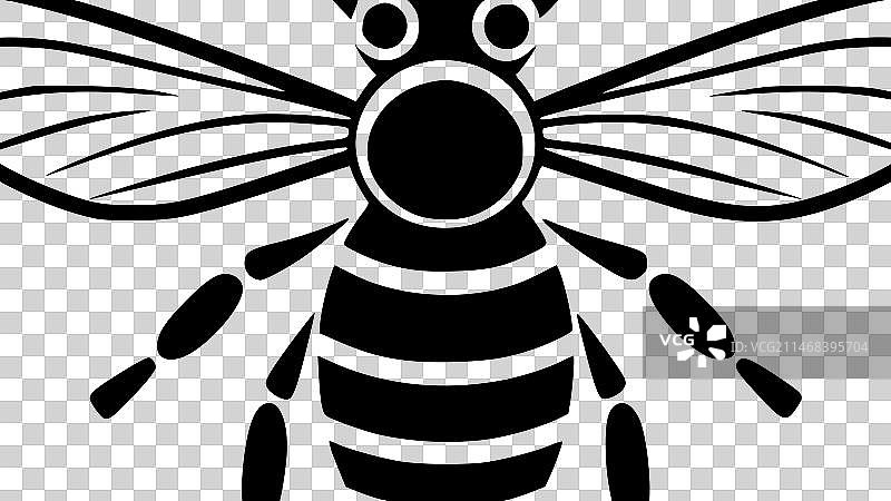 蜜蜂黑白隔离图标图片素材