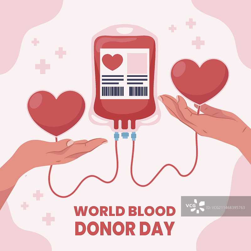 世界献血日扁平插画图片素材
