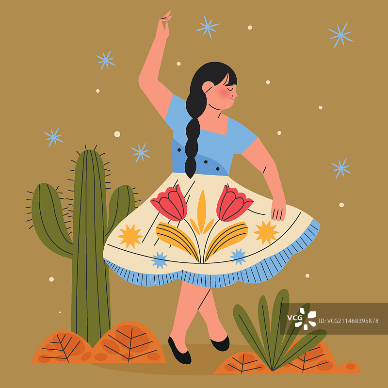 巴西六月节庆祝活动扁平插画图片素材