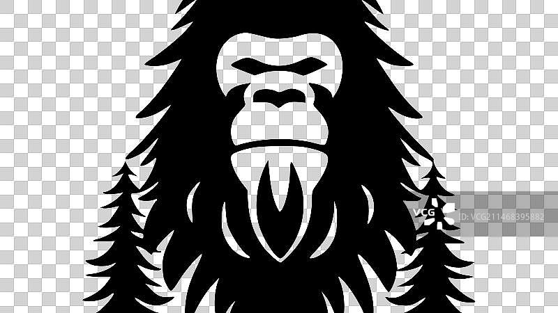 大脚怪（黑白）图片素材