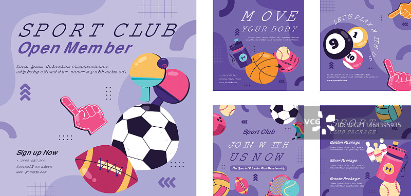 运动俱乐部Instagram帖子模板图片素材