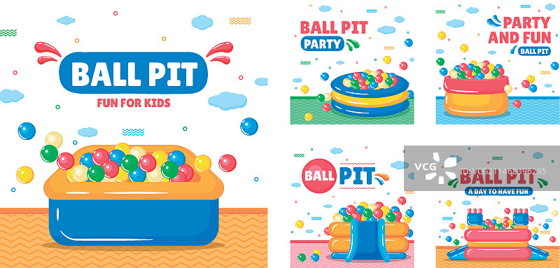 手绘球池模板设计图片素材