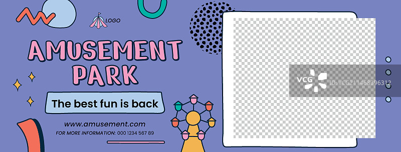 手绘游乐园模板设计图片素材