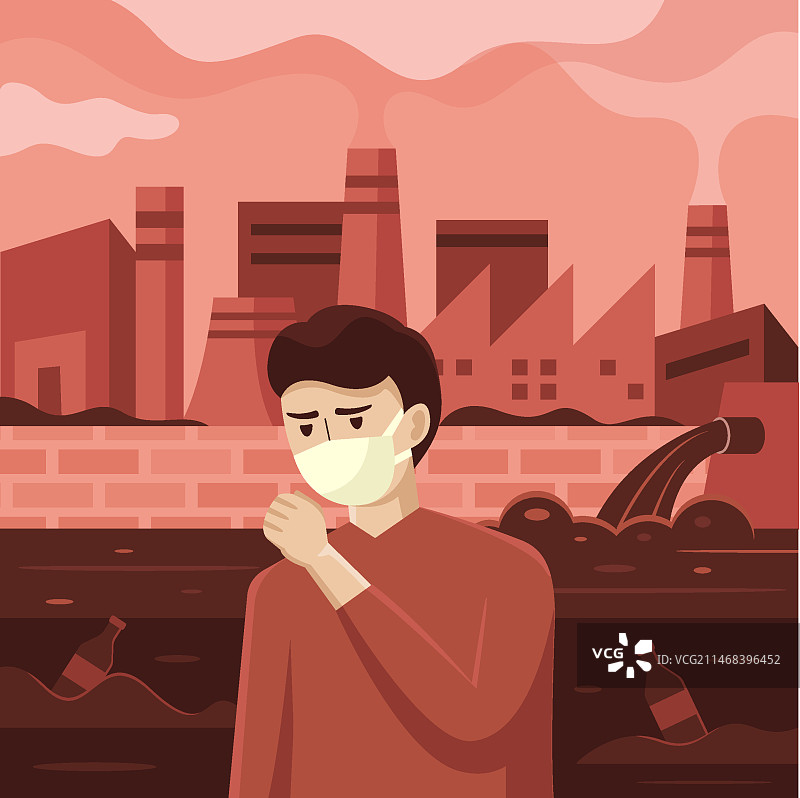 手绘环境污染插图图片素材