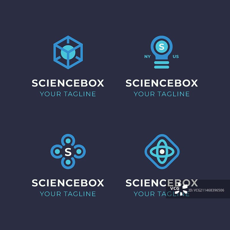 扁平风格科学Logo设计图片素材