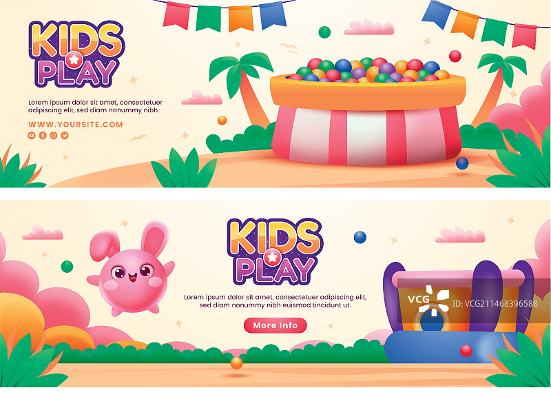 渐变球池模版设计图片素材