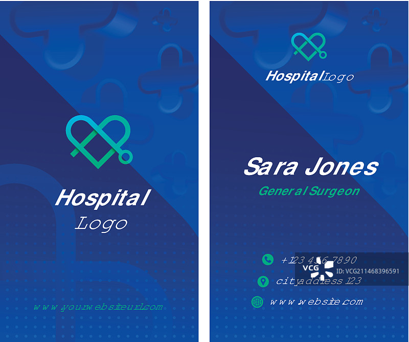 渐变医院模板设计图片素材
