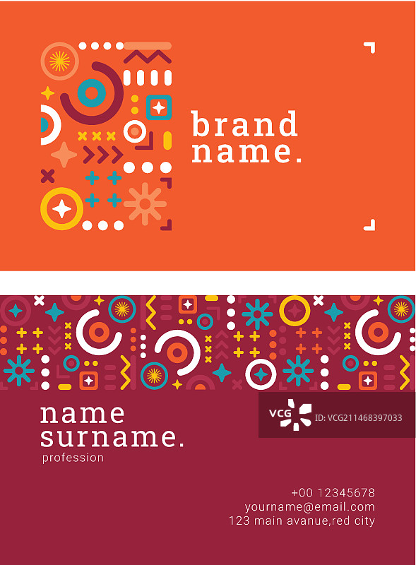 扁平风格的现代名片图片素材