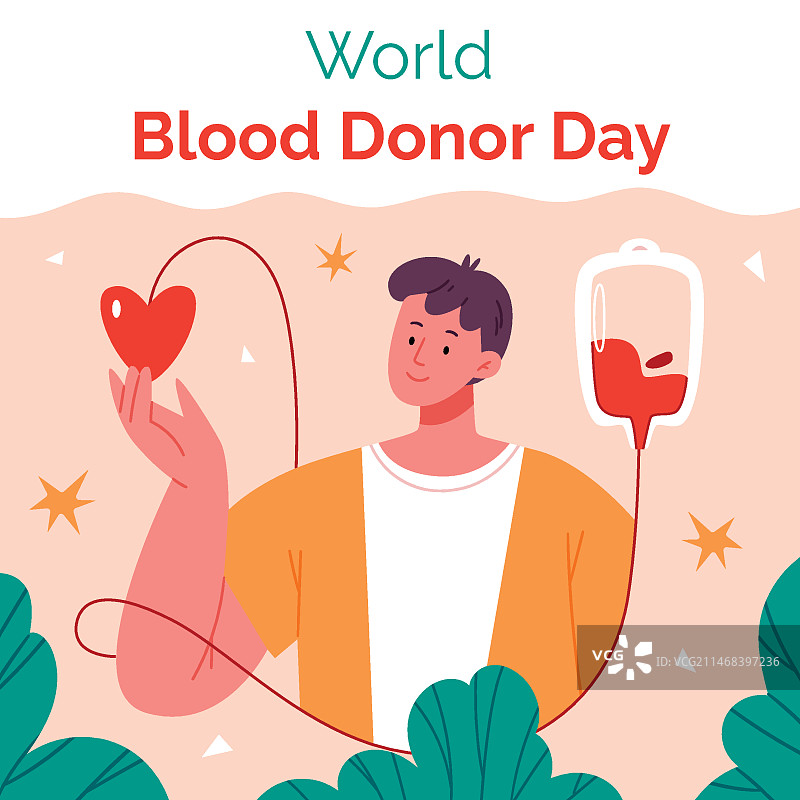 世界献血日扁平风格插画图片素材