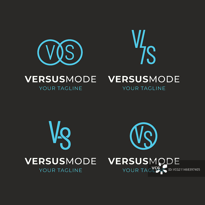 扁平风格的VS标志合集图片素材